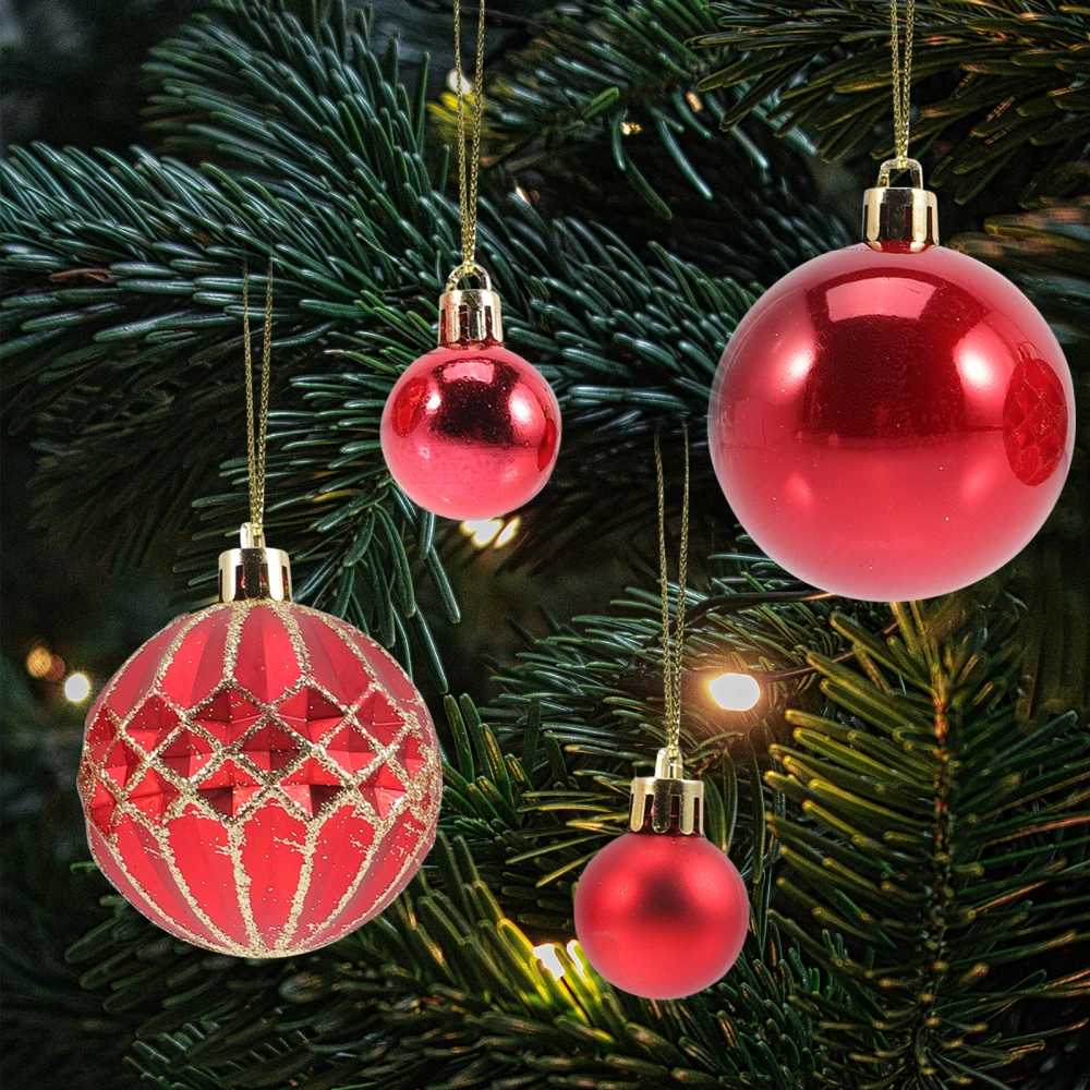 40pcs Christmas Tree Balls Festivals Hanging Balls Xmas Plastic Ball Pendants