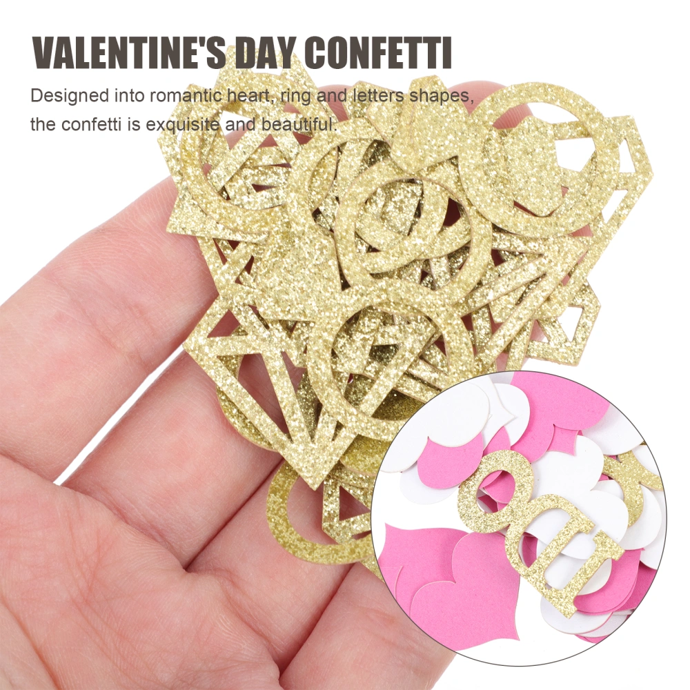 200pcs Valentine's Day Themed Confetti Party Decoration Ring Heart Confetti