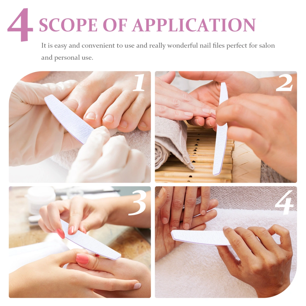 25Pcs Double-sided Nail Files Manicure Files Strips Practical Nail Polishing Files for Salon