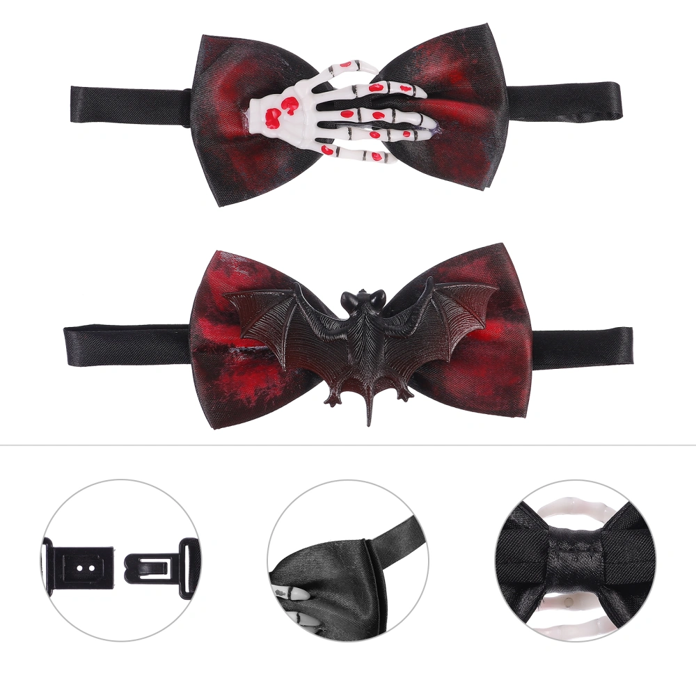 2pcs Halloween Bow Tie Spoof Bow Tie Cosplay Bowties Party Dress Up Bow Tie