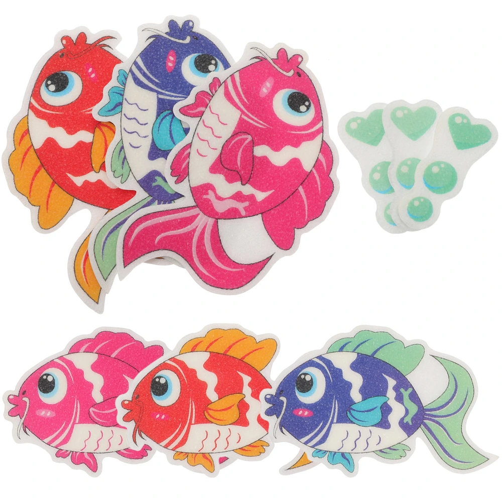 9Pcs Bathroom Kids Stickers Non-Slip Bath Tub Cartoon Stickers (Colorful Fish)