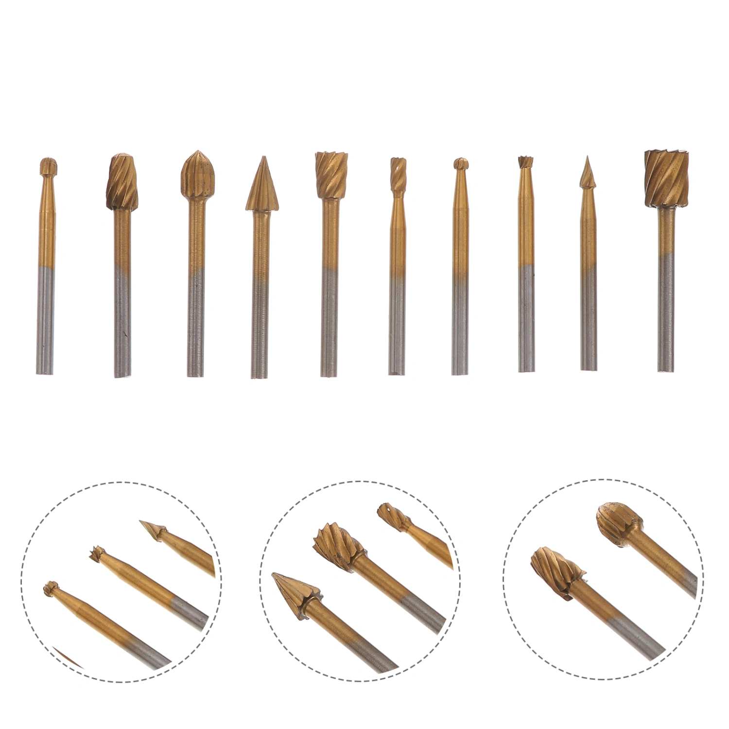 10pcs Carpenter Milling Cutter Bits Steel Rotary File Set (Assorted Color)