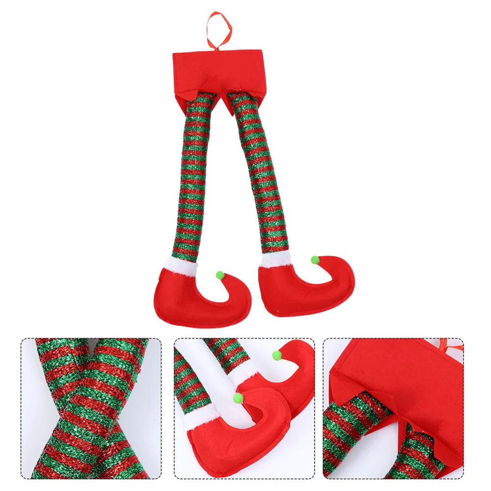 1Pc Elf Legs Hanging Decor Christmas Elf Legs Ornament Funny Party Supplies (Random Style)