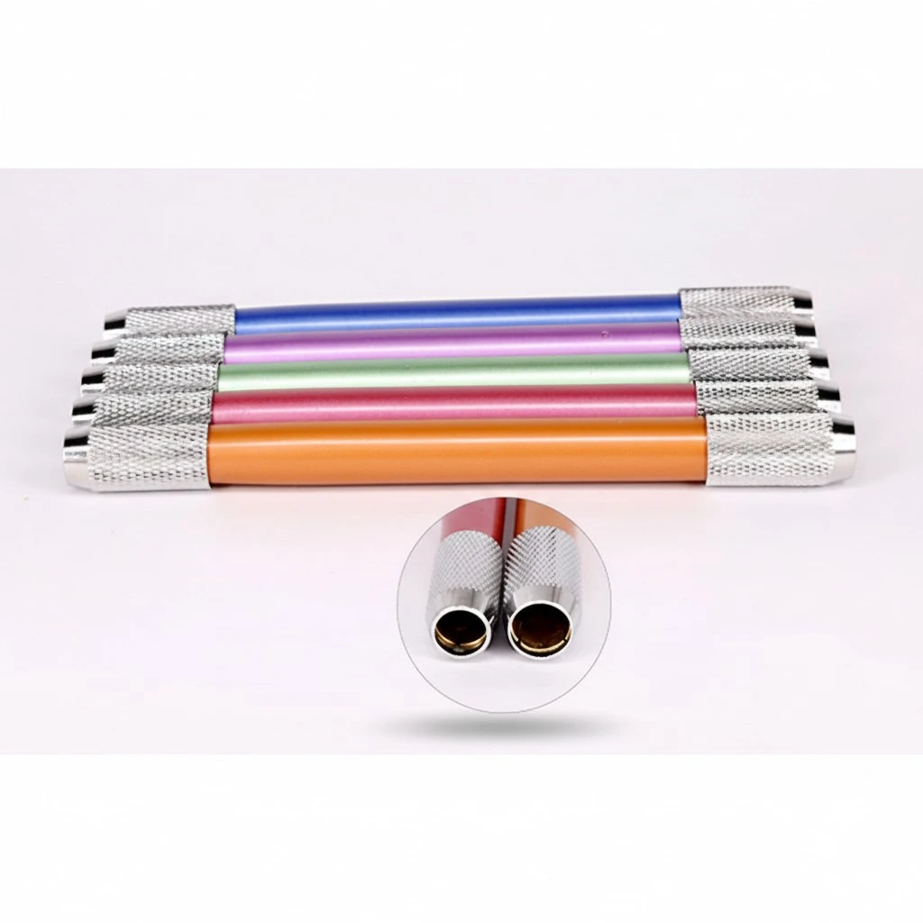 2PCS Metal Pencil Extenders Sturdy Pencil Holders Lengtheners Portable Pencil Extension Rods Drawing Supplies for Artists School Home (Random Color, Single Head and Double Head)