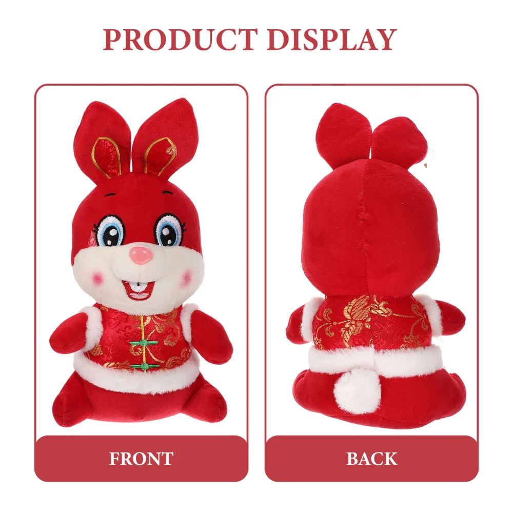 Stuffed Bunny Doll 2023 Rabbit Mascot Zodiac Rabbit Plush Toy Chinese New Year Gift