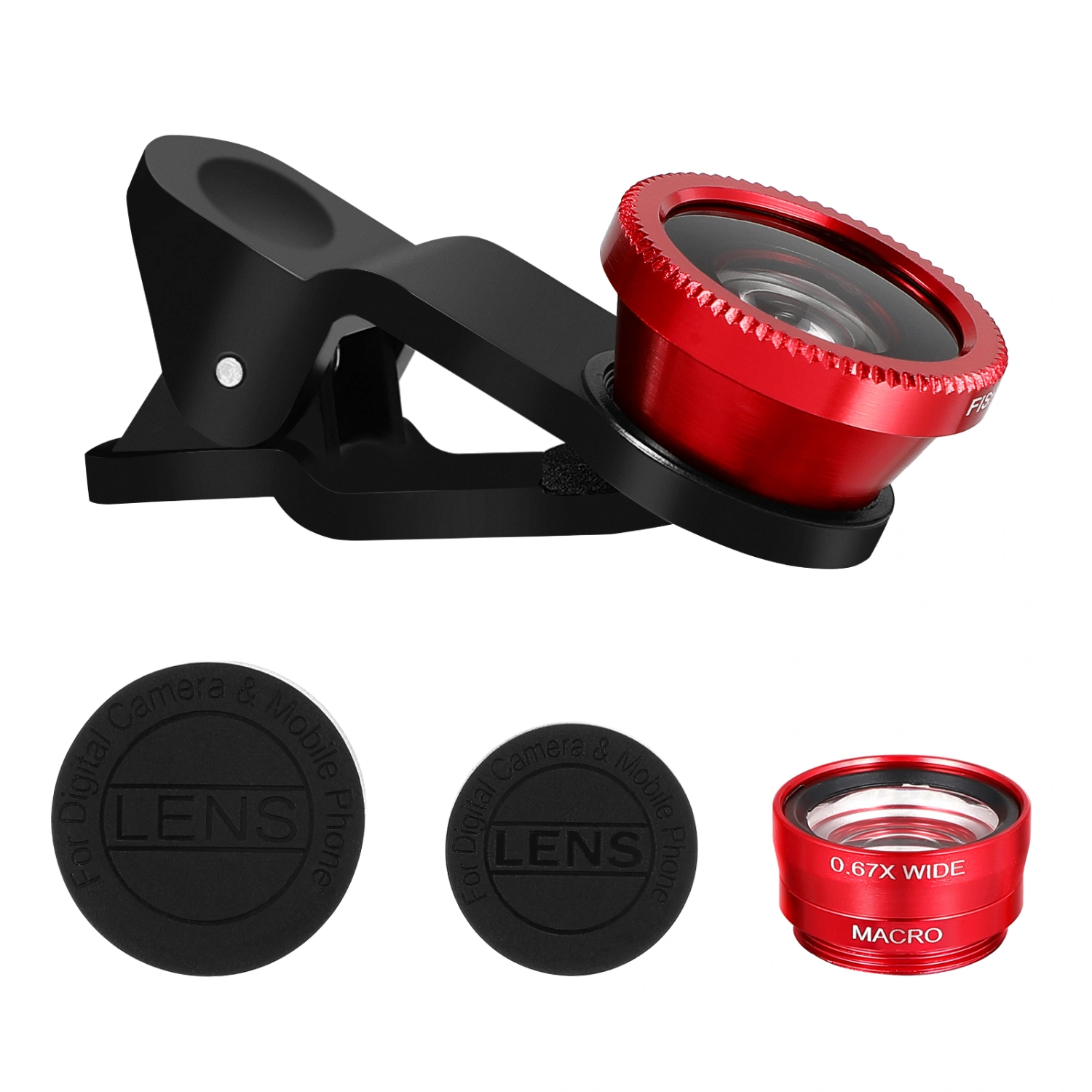 1 Set Phone Camera Lens Fisheye Wide Angle Camera Lens Macro Lens Smartphone Camera Lens with Clip