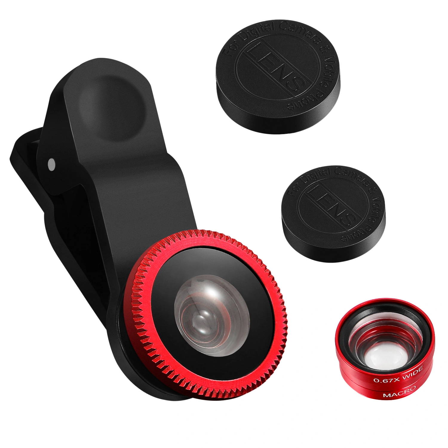 1 Set Phone Camera Lens Fisheye Wide Angle Camera Lens Macro Lens Smartphone Camera Lens with Clip