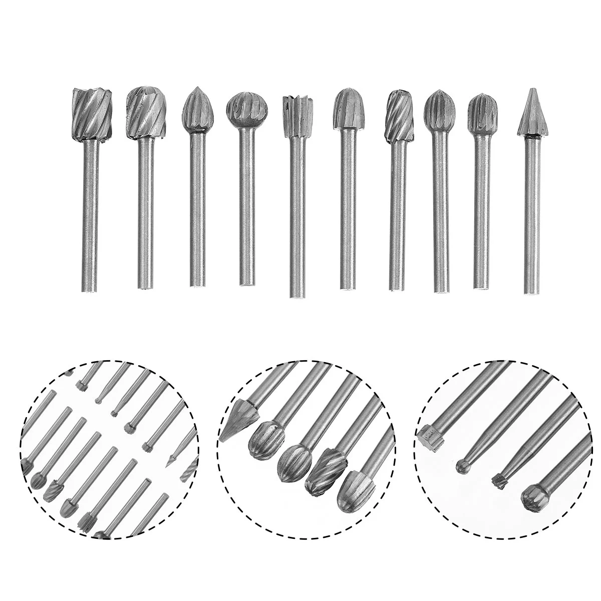 20 Pcs Premium Steel Rotary Burr Rotary Bit Burrs Set for Woodworking Carving