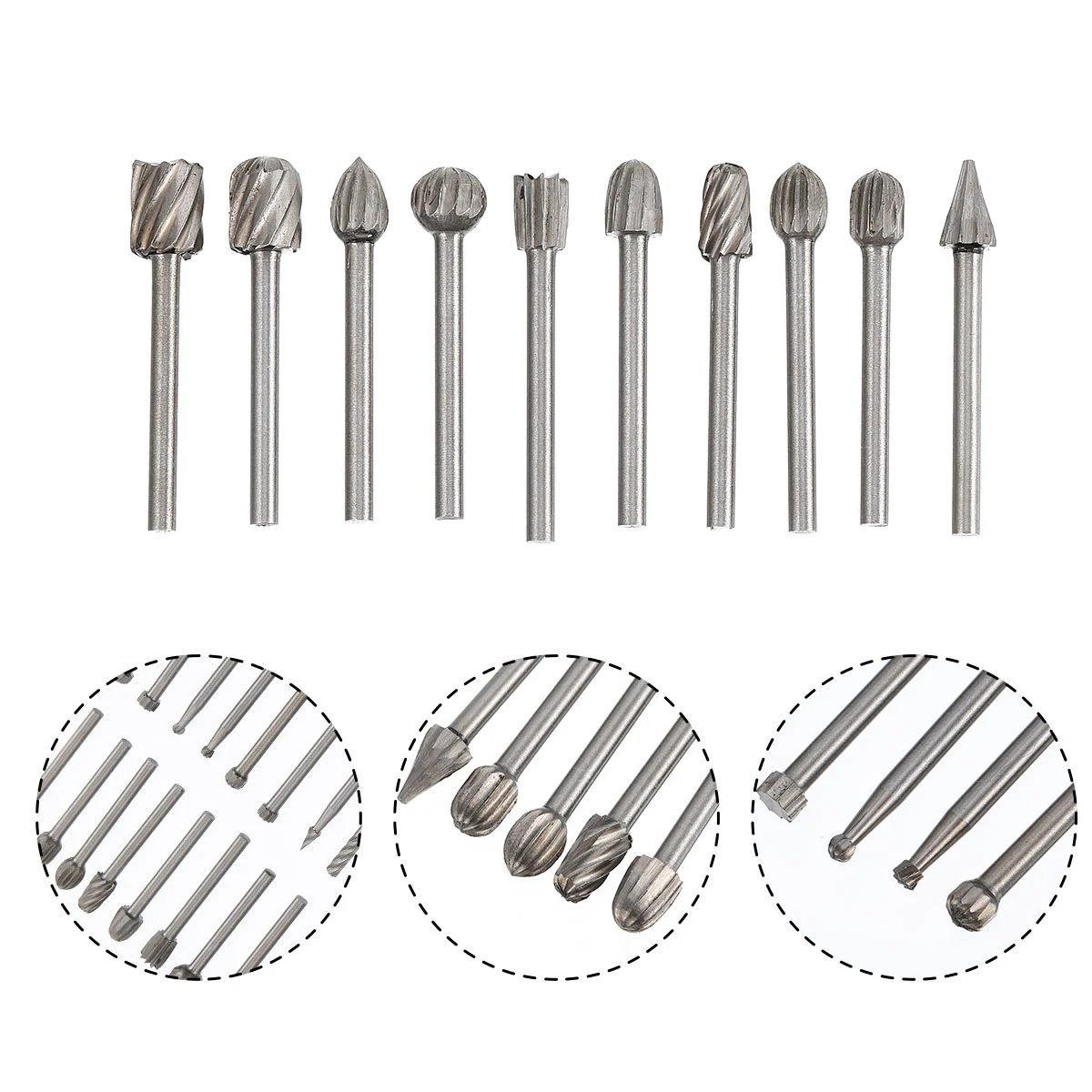 20 Pcs Premium Steel Rotary Burr Rotary Bit Burrs Set for Woodworking Carving
