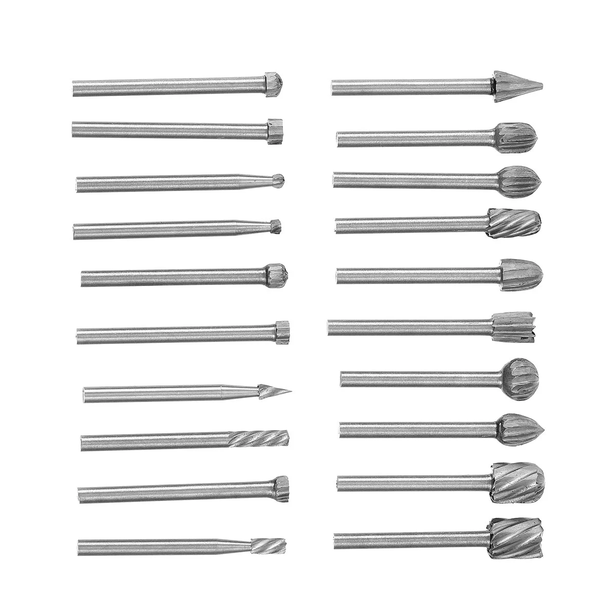 20 Pcs Premium Steel Rotary Burr Rotary Bit Burrs Set for Woodworking Carving