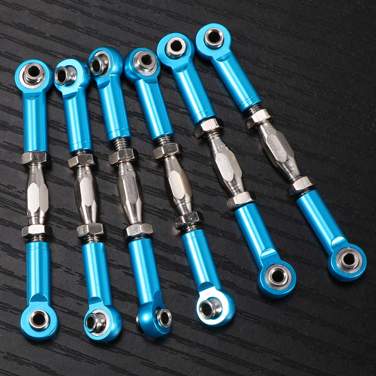 6Pcs 71mm Aluminum Turnbuckle Rod Linkage Steering Rods Compatible for RC 1/10 Redcat Traxxas EPXHSP ZD Racing HPI Truck Buggy ruggy Upgrade Parts (Blue)