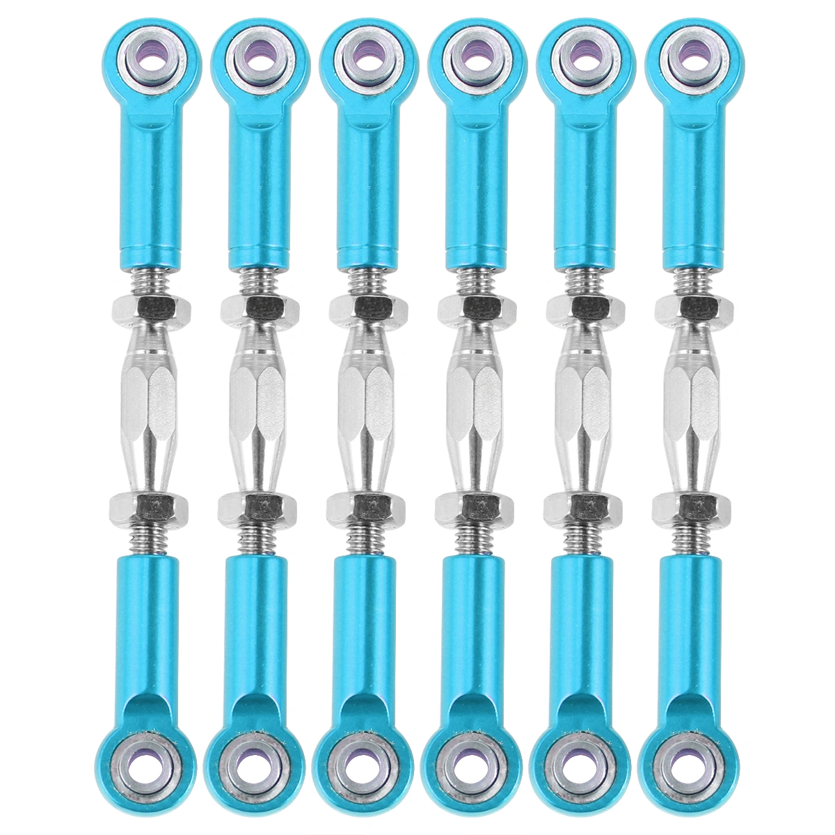 6Pcs 71mm Aluminum Turnbuckle Rod Linkage Steering Rods Compatible for RC 1/10 Redcat Traxxas EPXHSP ZD Racing HPI Truck Buggy ruggy Upgrade Parts (Blue)