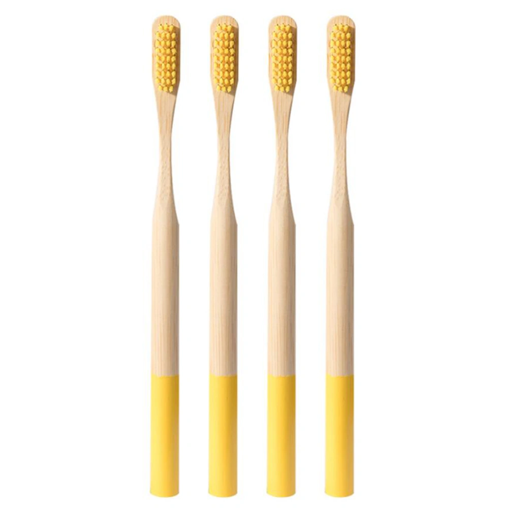 1 Set of 10pcs Toothbrushes Natural Bamboo Handle Toothbrushes with 2pcs Toothbrush Holder