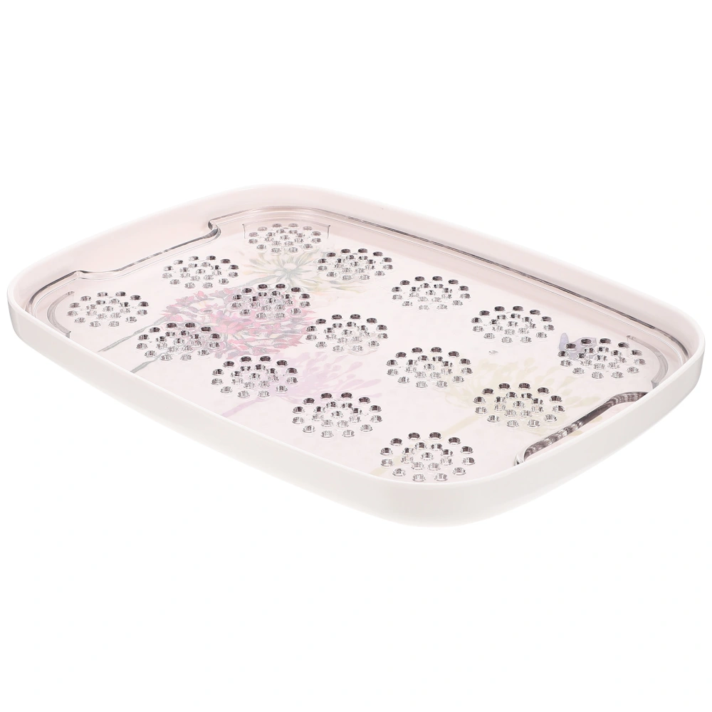 Double-layer Drain Tray Tea Cup Drain Tray Fruits Storage Tray Decorative Drain Serving Tray