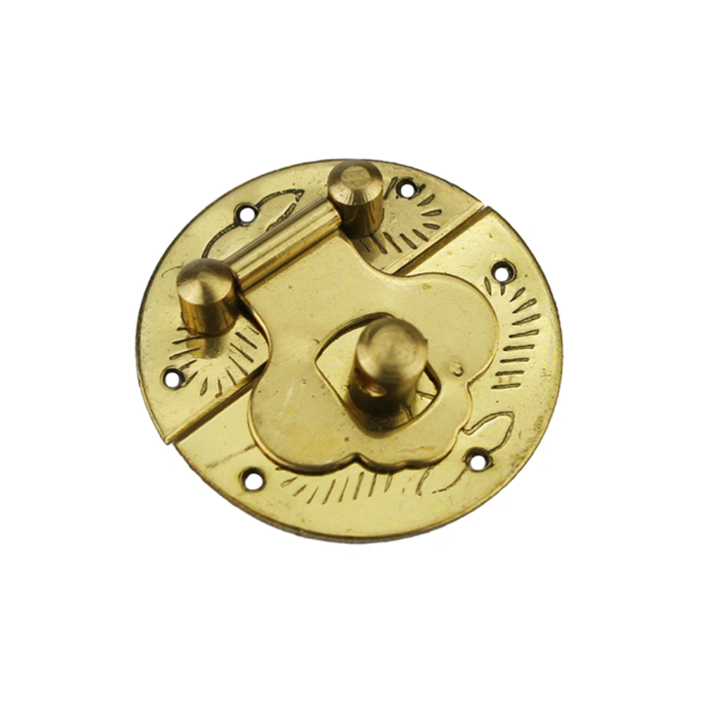 3cm Round Jewelry Box Latch Retro Decorative Lock Catch Wooden Box Lock Catch (Golden)