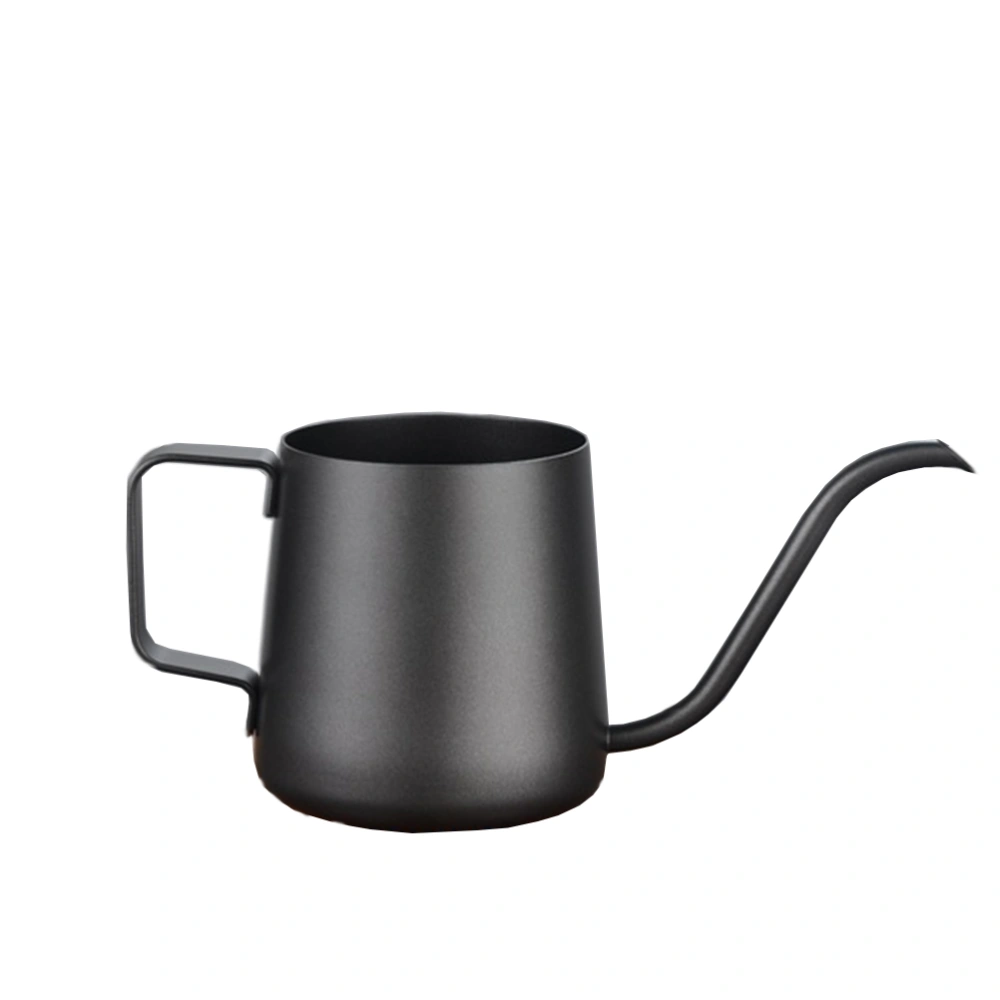 1pc Stainless Steel Coffee Pot Handmade Coffee Kettle Long Narrow Mouth Cup for Home Shop (Black)