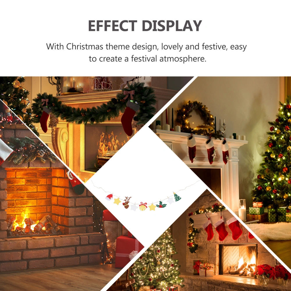 1Pc Christmas String Flag Decorative Backdrop Banner Christmas Pendants