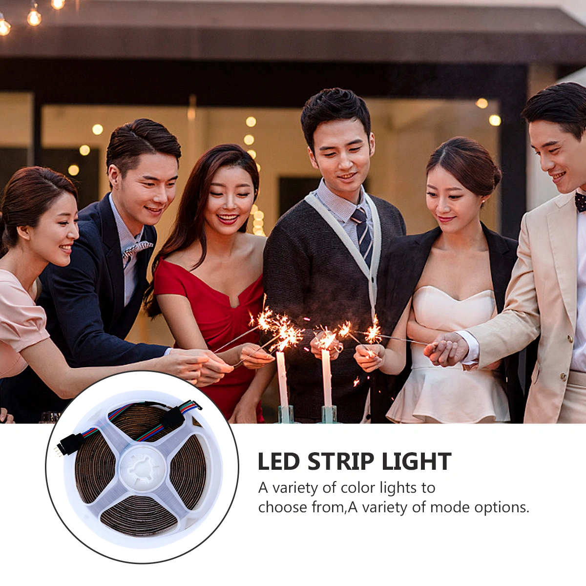 1 Set LED Strip Light Decorative Strip Lamp Scene Layout Strip Light (US Plug)