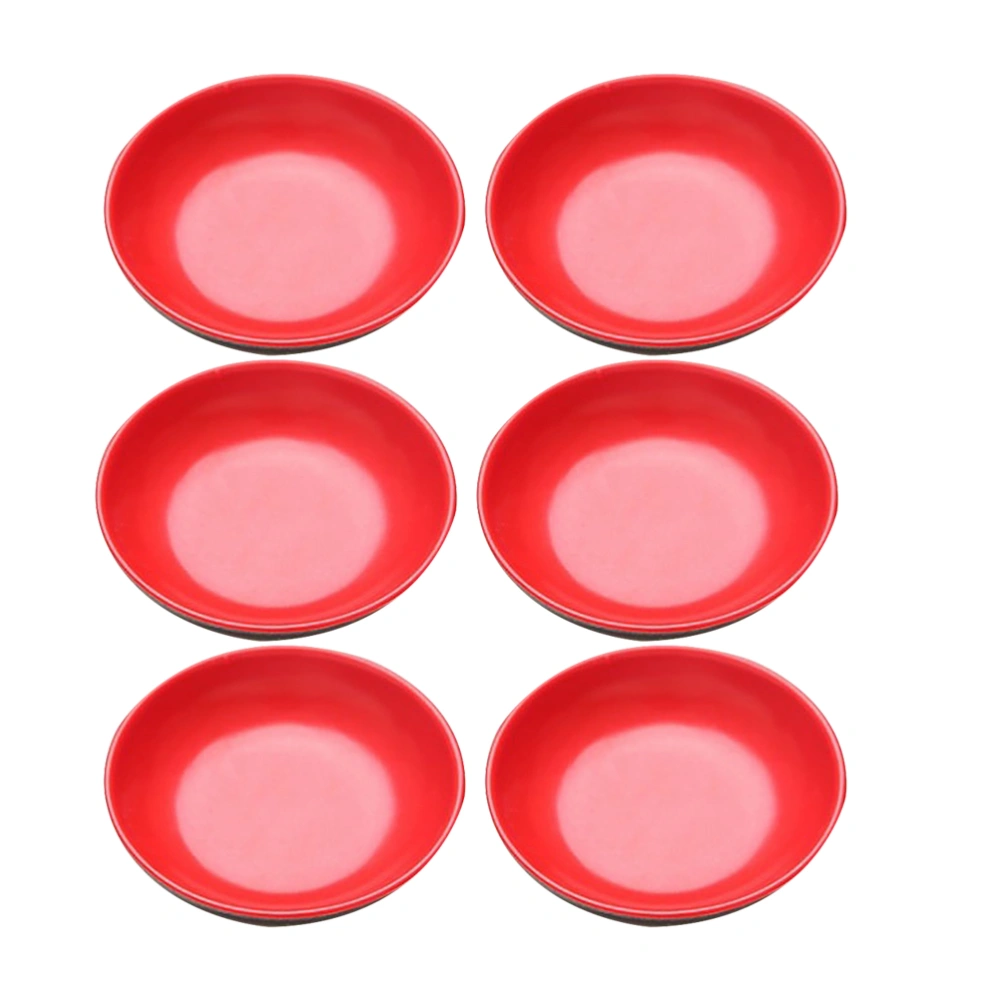 6PCS Imitative Ceramic Condiment Seasoning Dipping Bowl Dish Creative Melamine Sauce Vinegar Dip Dish Plate for Dinner Kitchen BBQ