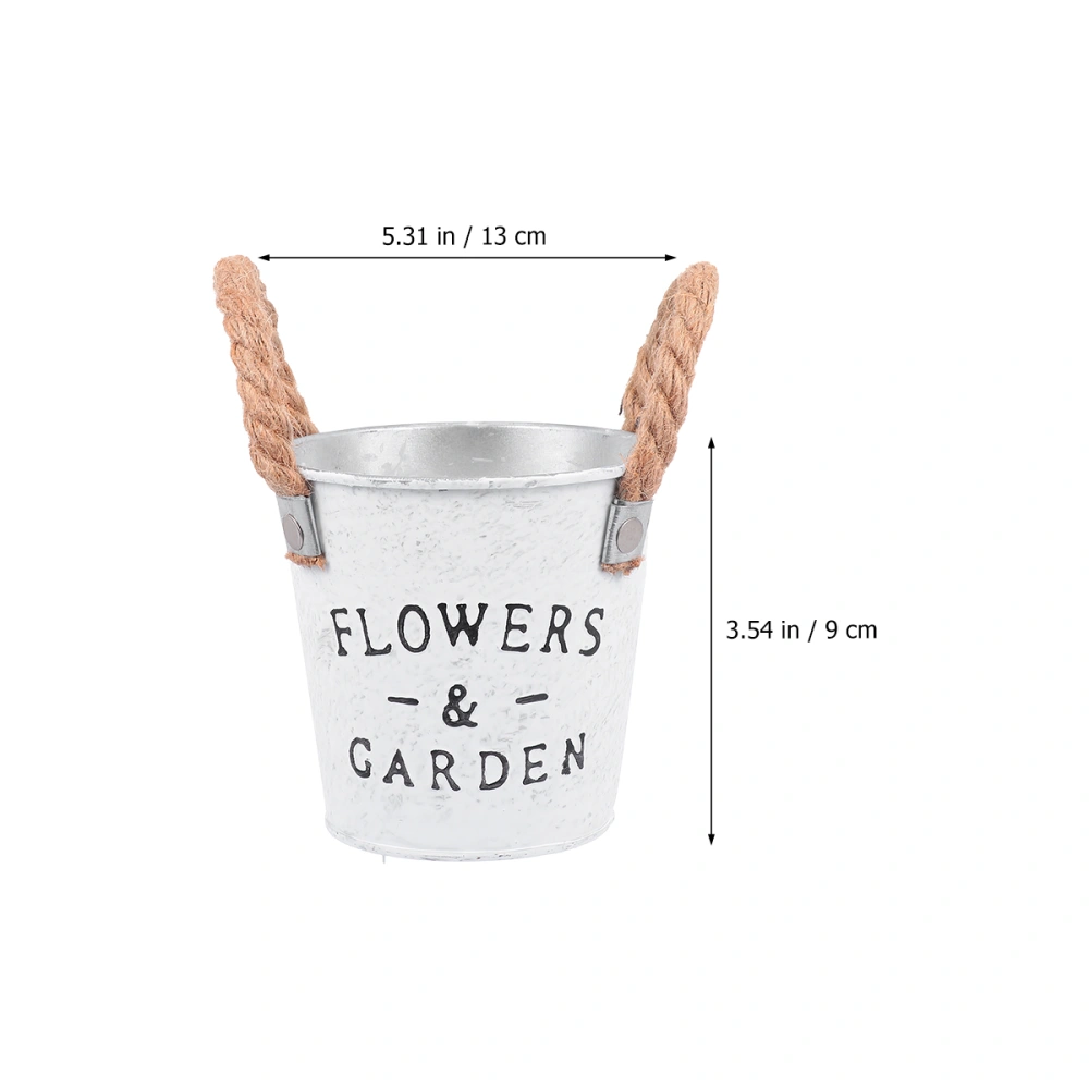 3pcs Iron Sheet Flower Pot Retro Flower Holder Flowerpot Flowers Storage Bucket