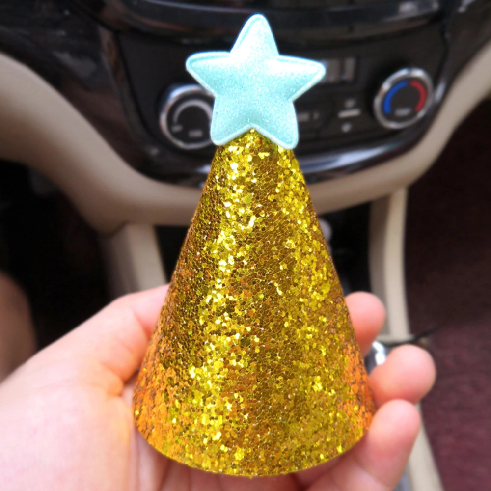 4 Pcs Mini Birthday Hats Shiny Glitter Star Hats Children's Party Hats for Kids Birthday Party