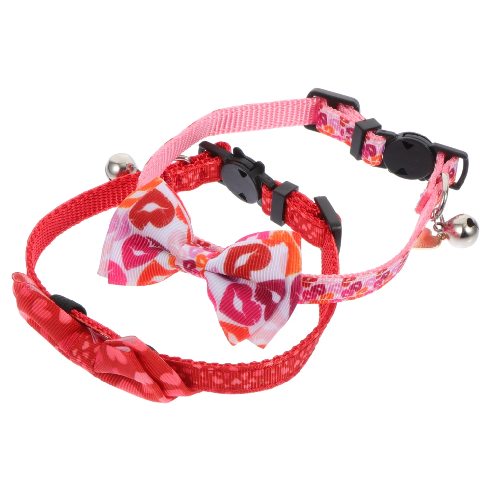 2pcs Decorative Pet Collars Bowknots Designed Collars for Pet Cat Kitten