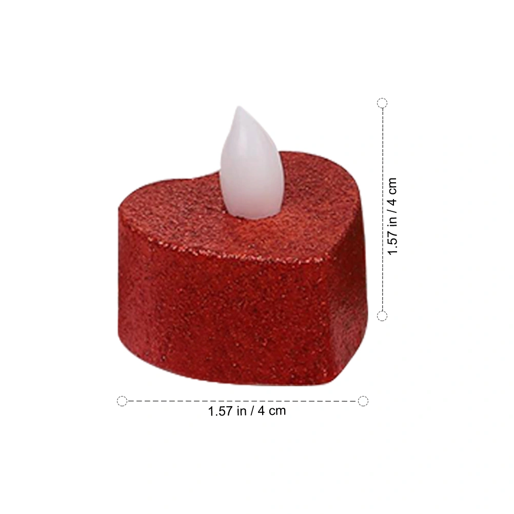 12pcs LED Electric Heart-shape Candle Lamp Simulation Heart-shape Candle Lamp