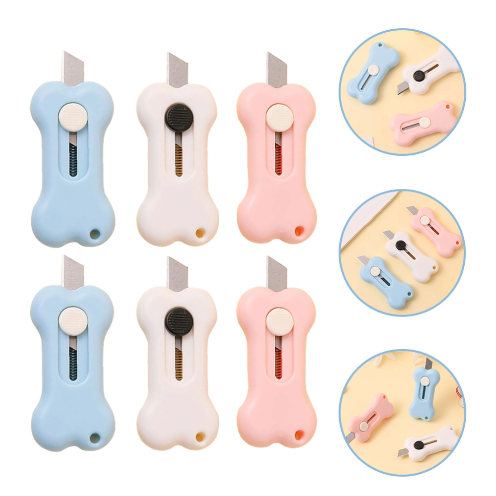 6Pcs Bone Shaped Mini Cutter Lovely Wallpaper Cutting Tool Sealed Box Opener