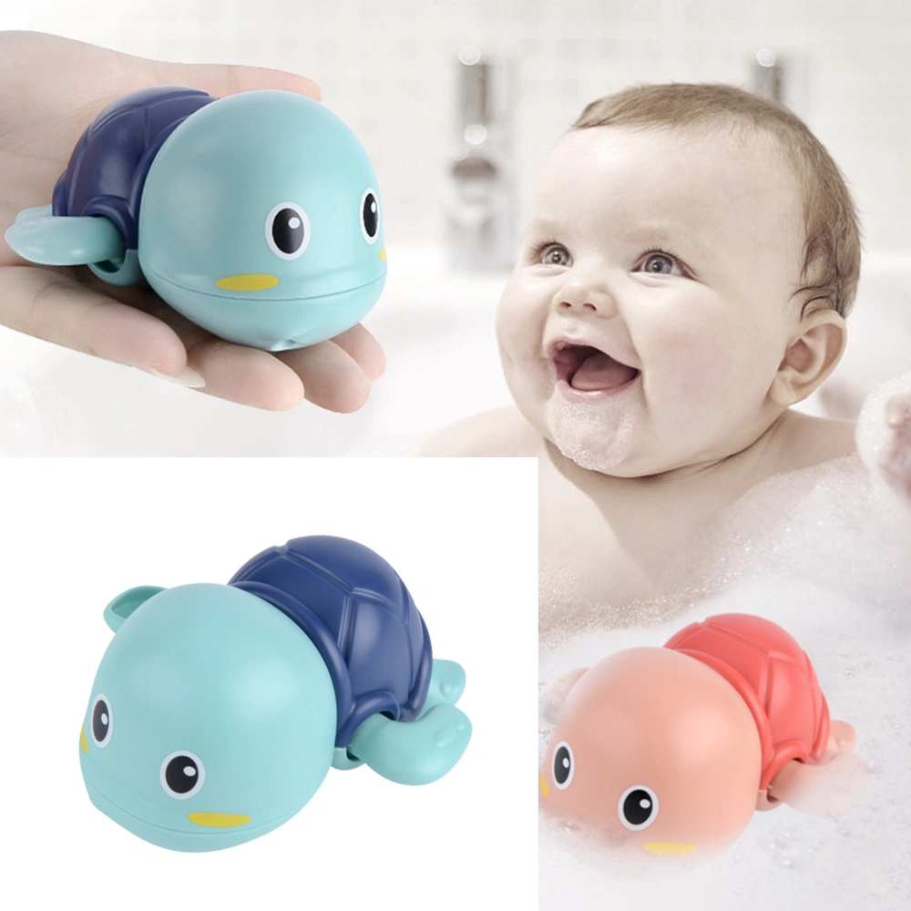 3pcs Baby Bathing Toy Clockwork Little Turtle Toy Baby Funny Bathing Water Playing Toy (Random Color)