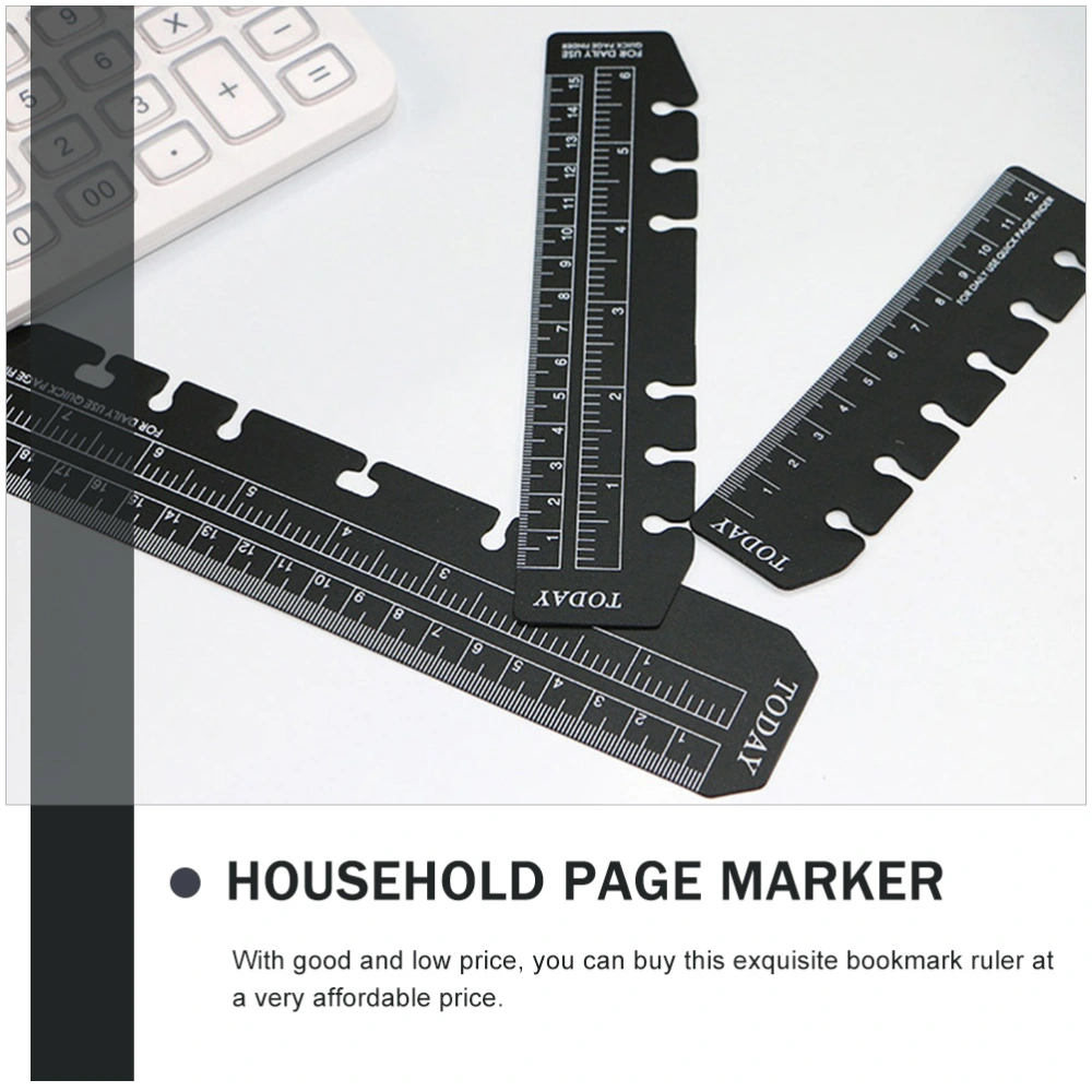 18Pcs Household Page Markers Portable Page Rulers Plastic Bookmark Rulers Planner Accessory