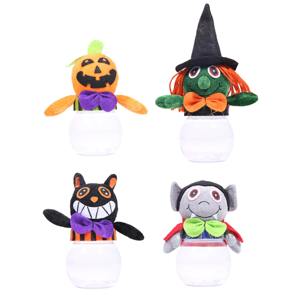 1 Set 4 Pcs Halloween Decoration Pumpkin Witch Jar (Assorted Color)