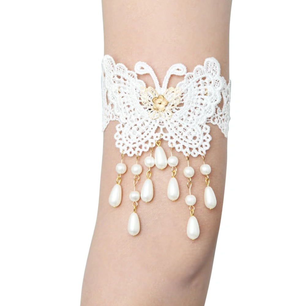 Armband Lace Armband Wedding Accessories with Pearls for Brides or Bridesmaids