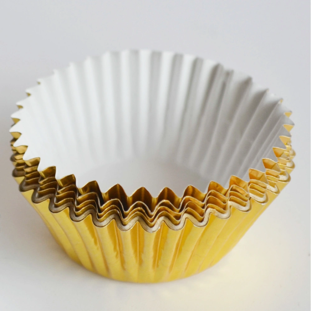 200pcs Thickened Aluminum Foil Cups Cupcake Liners Cake Muffin Molds for Baking (Light Golden)