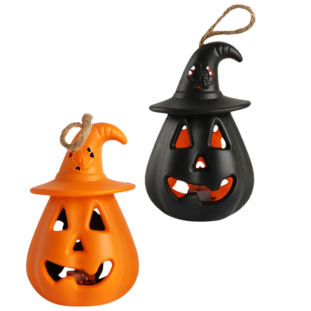 2PCS Halloween LED Pumpkin Light Glowing Candle Light Decor for Party Home