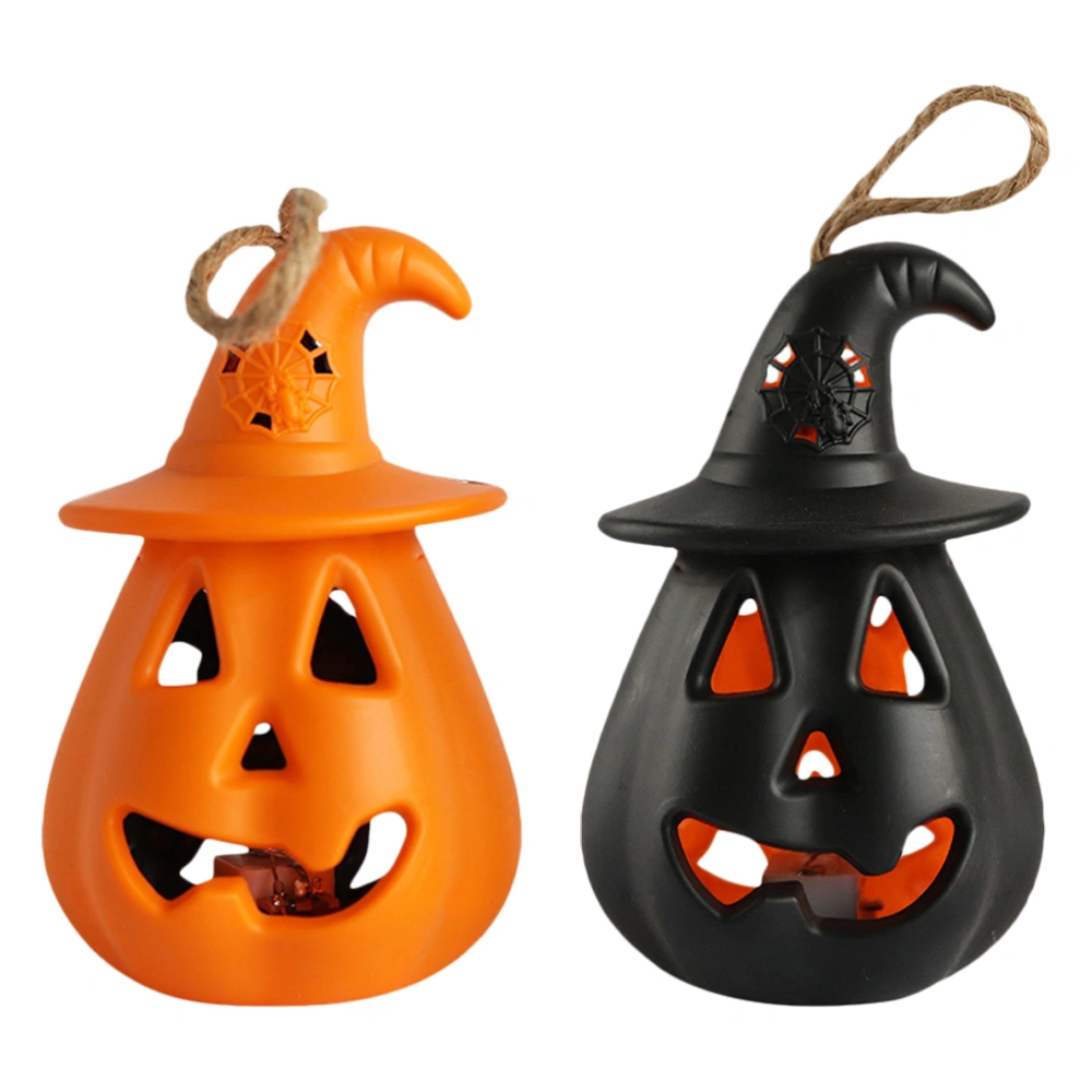 2PCS Halloween LED Pumpkin Light Glowing Candle Light Decor for Party Home