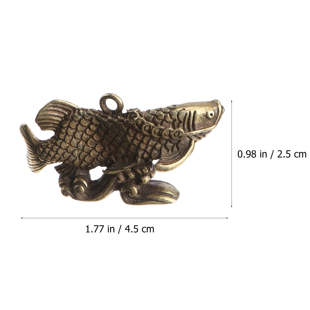 2pcs Chinese Style Fengshui Adornment Desktop Ornament Pure Copper Dragonfish Shape Design for Home