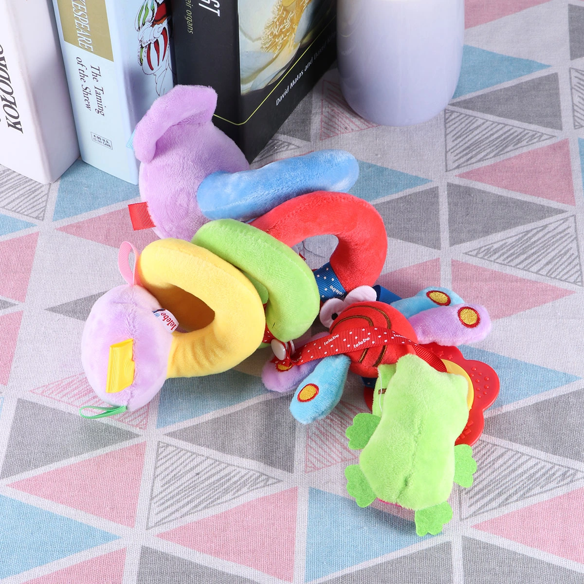 Baby Infant Crib Toy Wrap Around Crib Rail Toy Stroller Toy Baby Educational Plush Toys (Elephant)