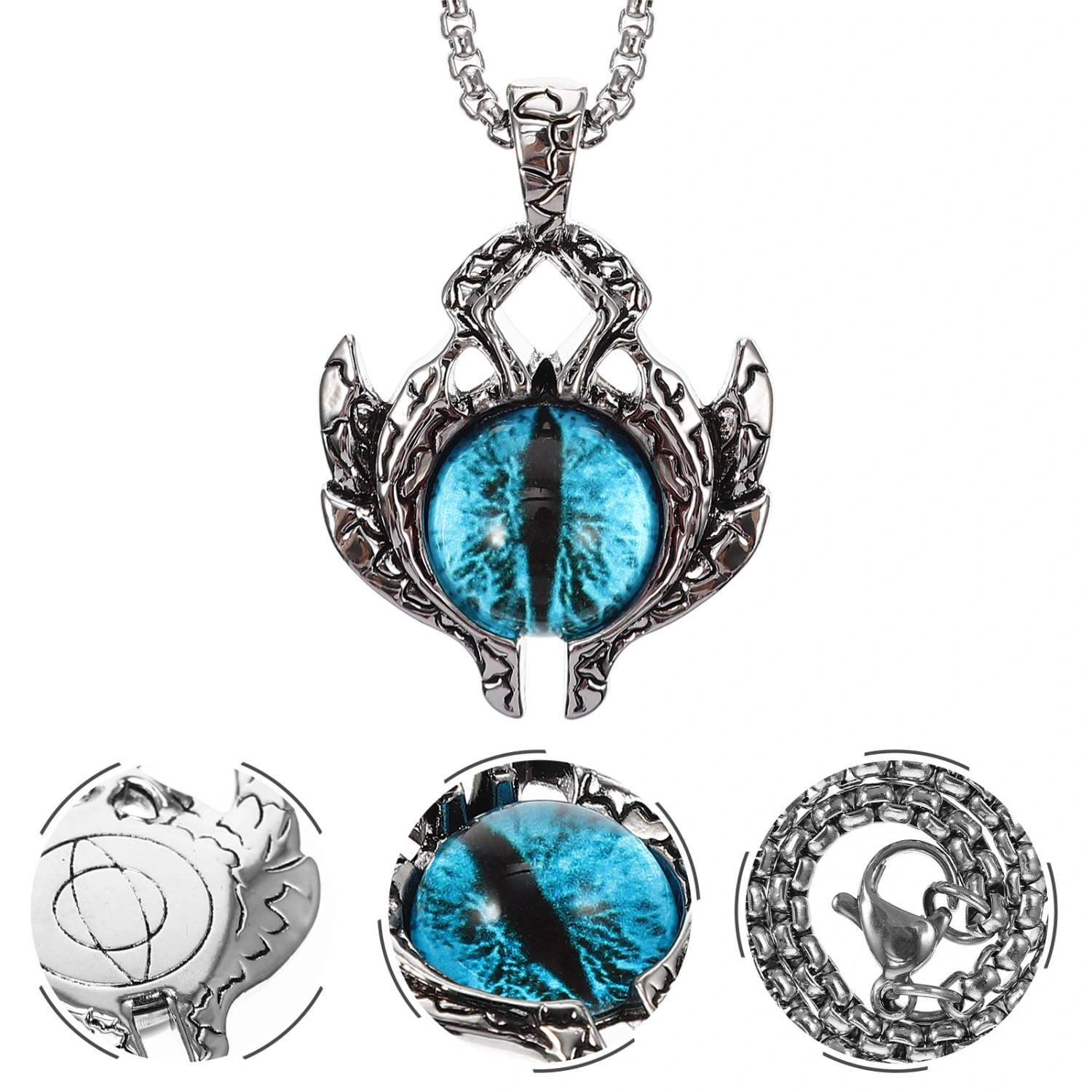 Evil Eye Necklace Stainless Steel Neck Chain Evil Eye Pendant Necklace Chain
