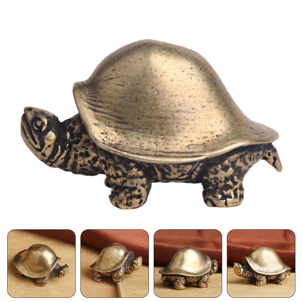 Exquisite Brass Tortoise Figurine Desktop Decor Brass Animal Figurine Decor