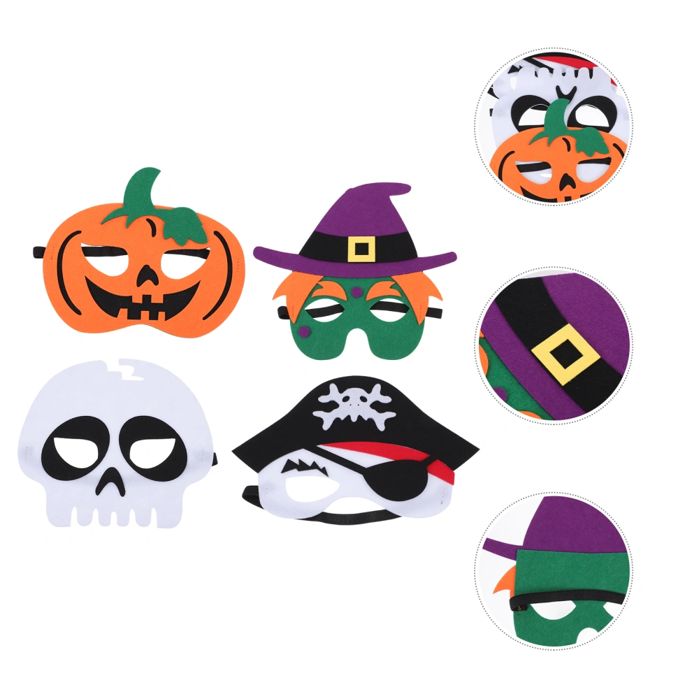 4Pcs Funny Felt Masks Halloween Party Dancing Party Masks Cosplay Props