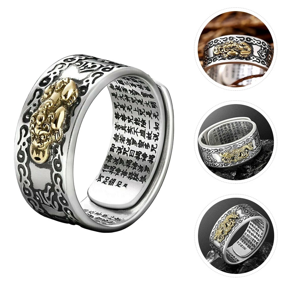 Male Finger Ring Decorative Ring Decor Alloy Ring Adjustable Male Jewelry