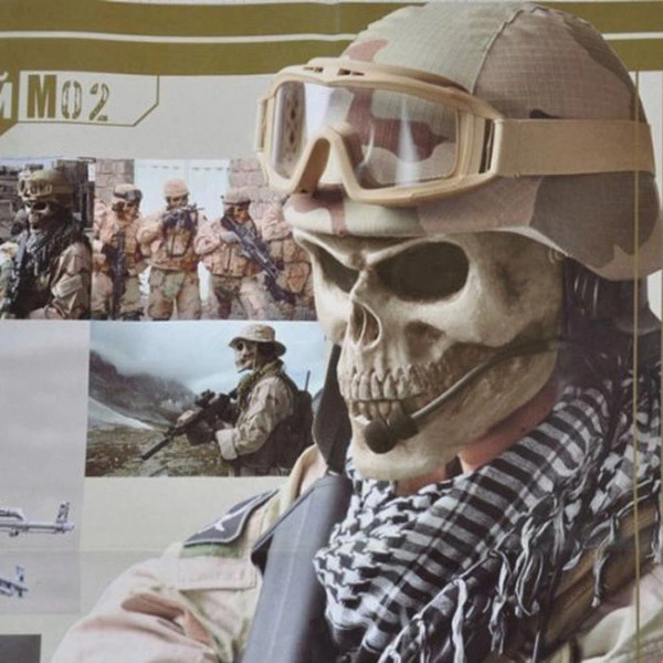 Cool Skull Shaped Full Face Protective Safety Mask Cover (Yellow)