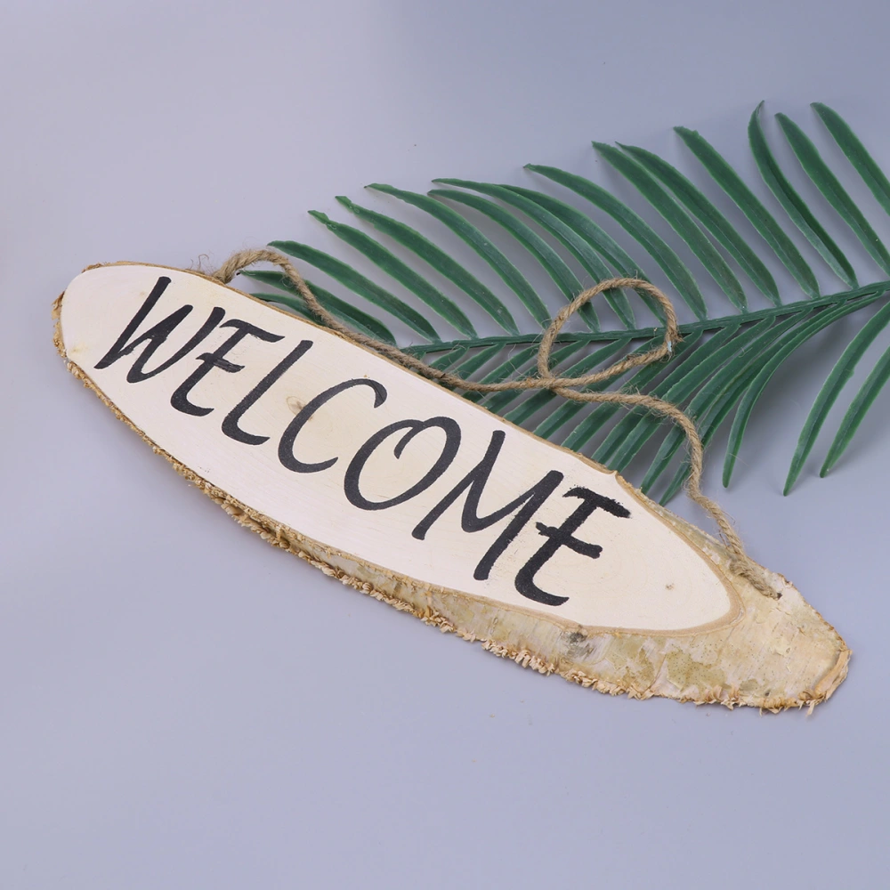 40 x 10CM WELCOME Door Signs Decorative Wooden Hanging Sign House Plaque Front Door Wall Hanging Decoration for Garden Bar Cafe Shop Store