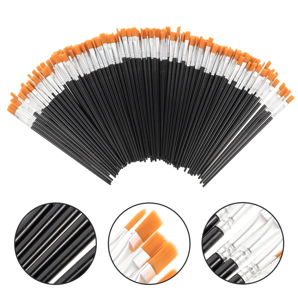 200Pcs Flat Tip Paintbrush Painting Brush Canvas Painting Brush Flat Tip Paint Brushes for Art