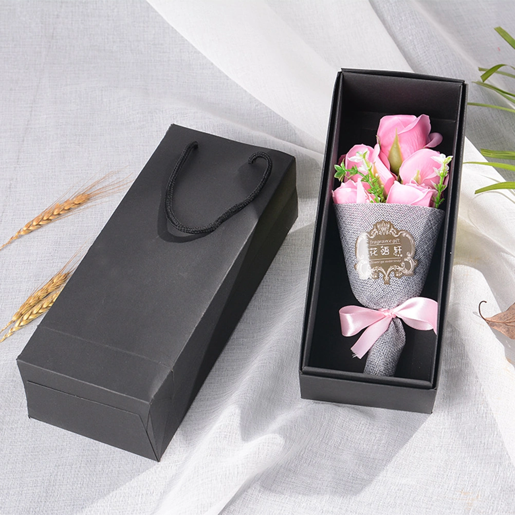Flower Bouquet 5 Scented Soap Roses Gift Box Birthday Gift for for Valentine's Day / Mother's Day / Wedding / Christmas / Birthday (Pink)