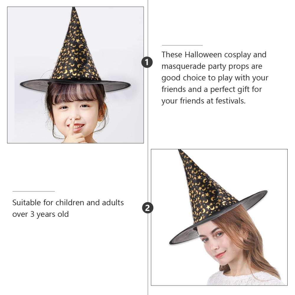 3pcs Adult Witch Hat Halloween Decoration Hat Cosplay Costume Hat Party Props