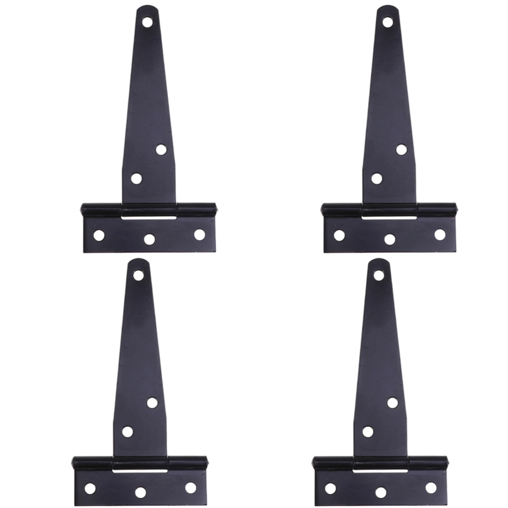 4PCS Zinc Plating T Shape Hinges Rustproof Iron Triangle Hinges Special Sturdy Shed Hinge Prcatical Door Gates Hinges for Home Store (Black 3 Inches)