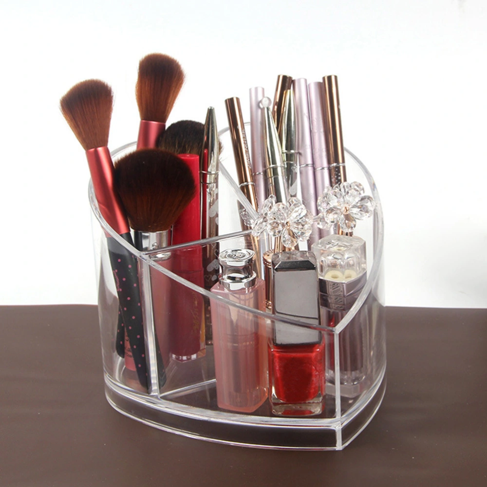 Heart Shape Acrylic Makeup Organizer Transparent Cosmetic Storage Box Container