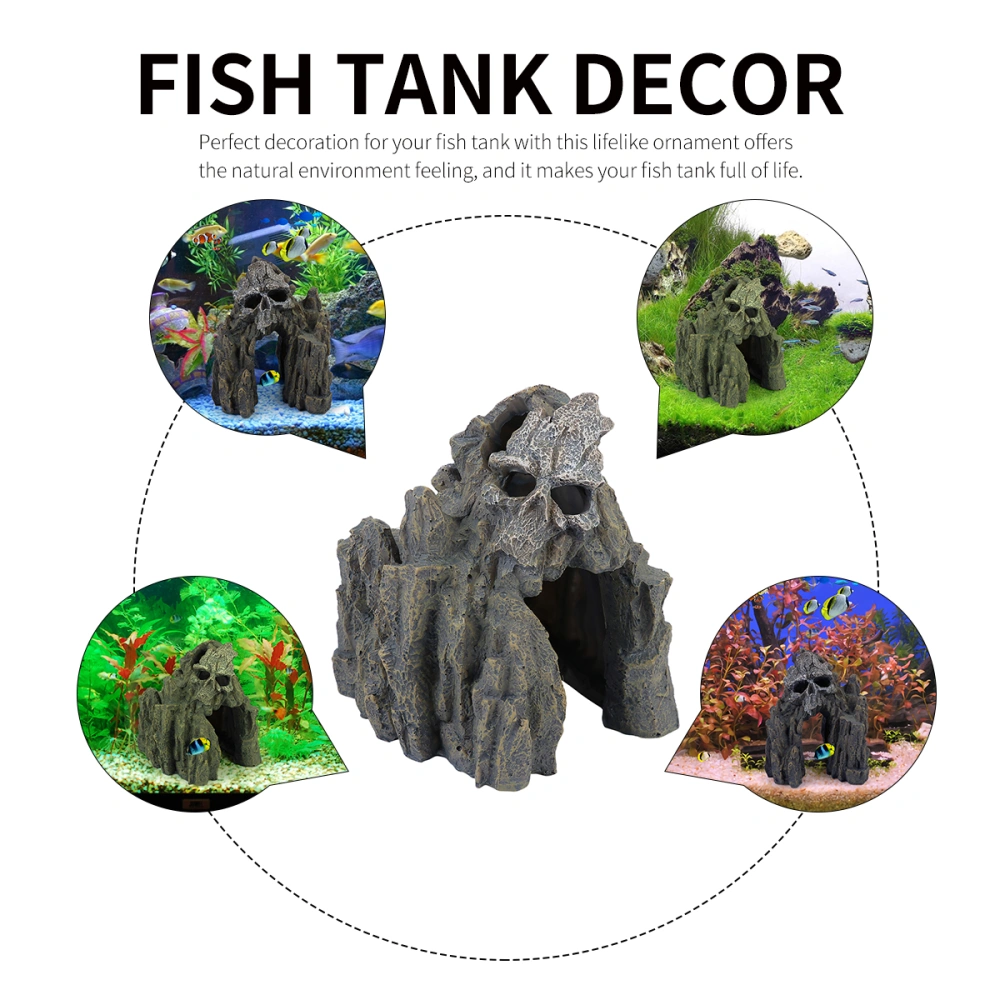 Aquarium Ornament Fish Tank Skeleton Landscaping Hiding Cave Fish Shelter