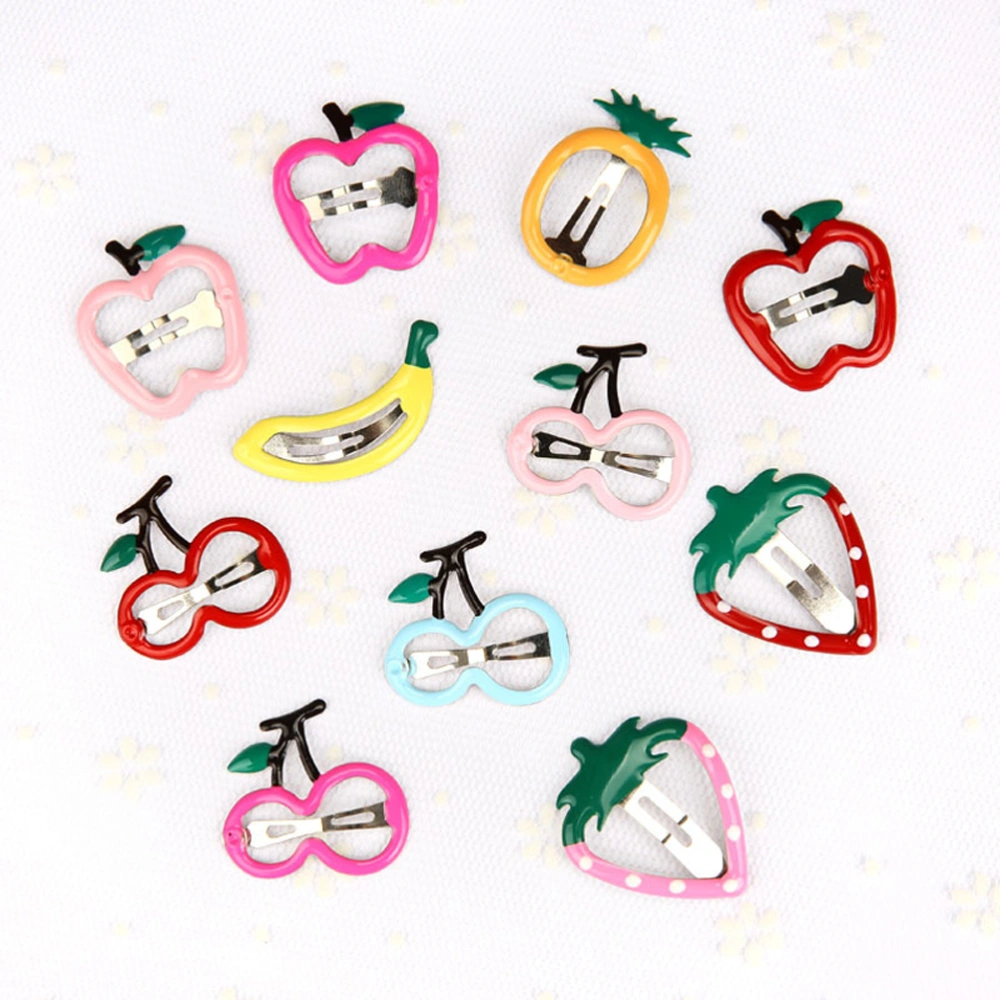 30Pcs Cartoon Fruit Girls' Metal Snap Hair Clips for Toddler Kids Girls (Random Pattern and Color)